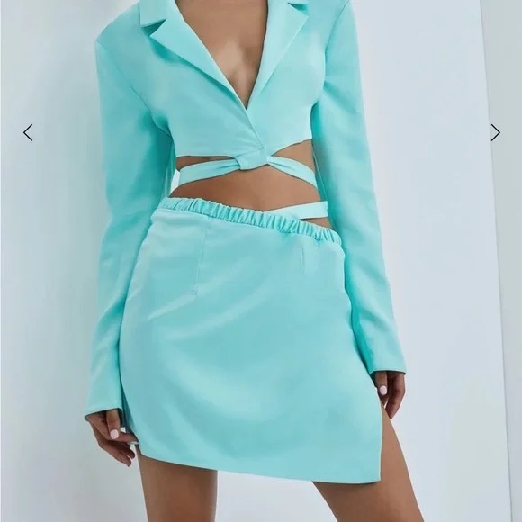 For Love and Lemons Marie Set Cutout Blazer Asymmetric Mini Skirt - Picture 2 of 11